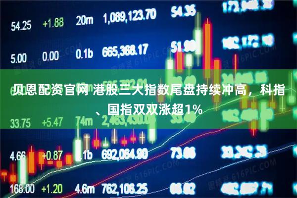 贝恩配资官网 港股三大指数尾盘持续冲高，科指、国指双双涨超1%